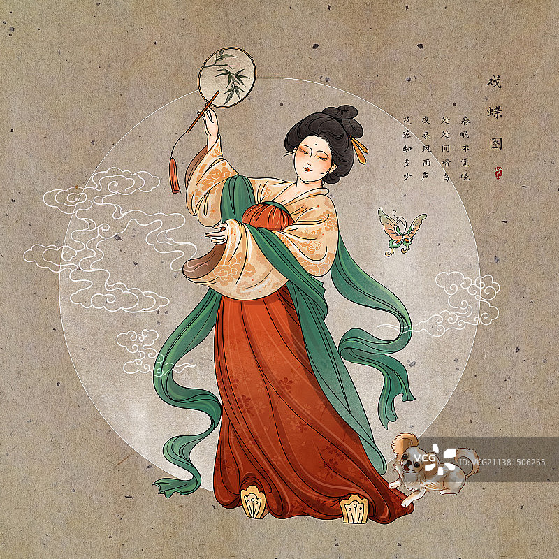 唐装少女图片素材