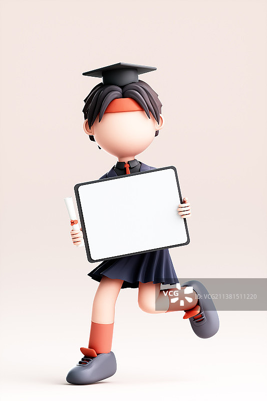 3D渲染的可爱女孩图片素材
