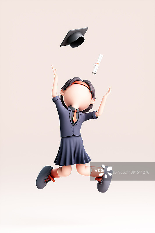 3D渲染的可爱女孩图片素材