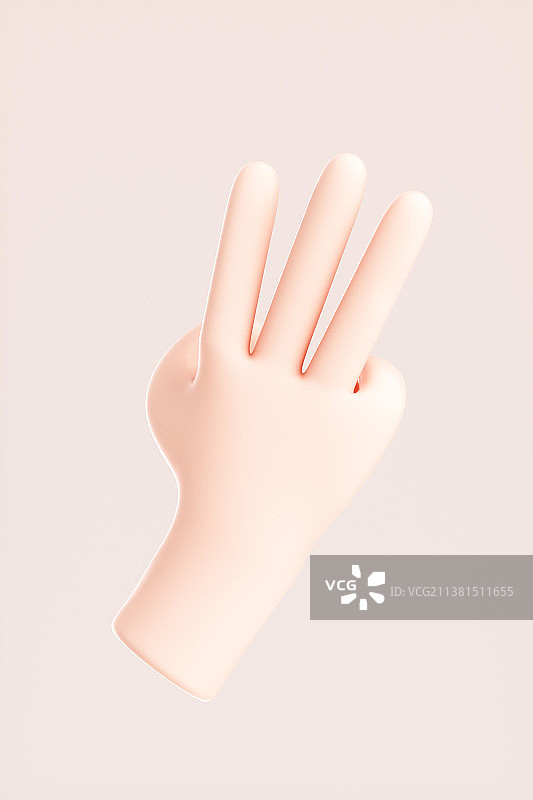 3D渲染的可爱小手图片素材
