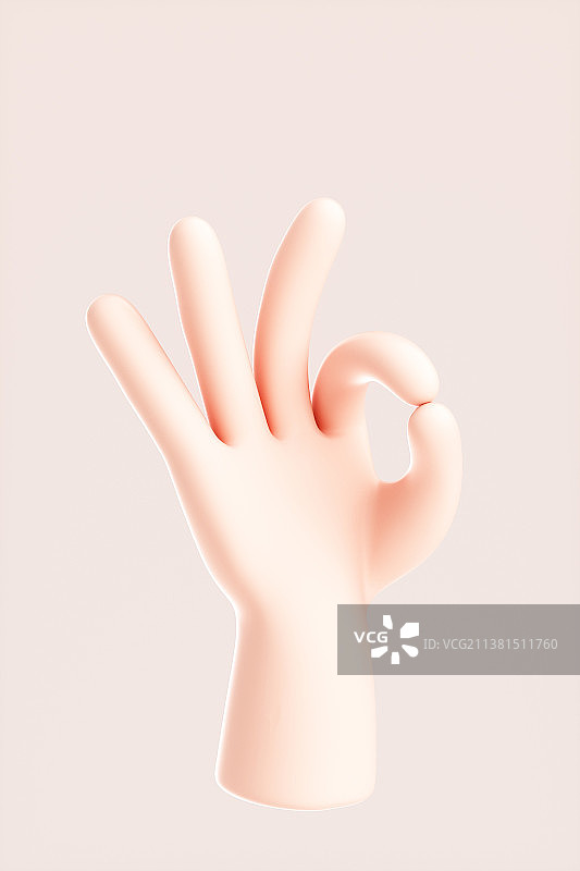 3D渲染的可爱小手图片素材