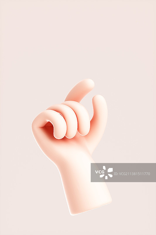 3D渲染的可爱小手图片素材