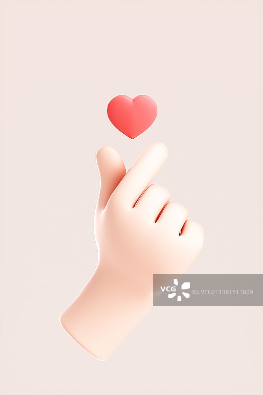 3D渲染的可爱小手与模型图片素材