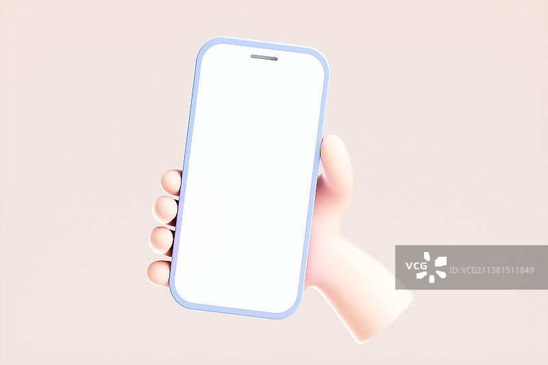 3D渲染的可爱小手与模型图片素材