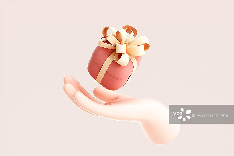 3D渲染的可爱小手与模型图片素材