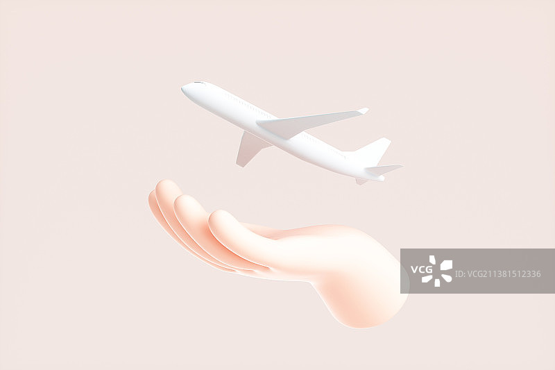 3D渲染的可爱小手与模型图片素材