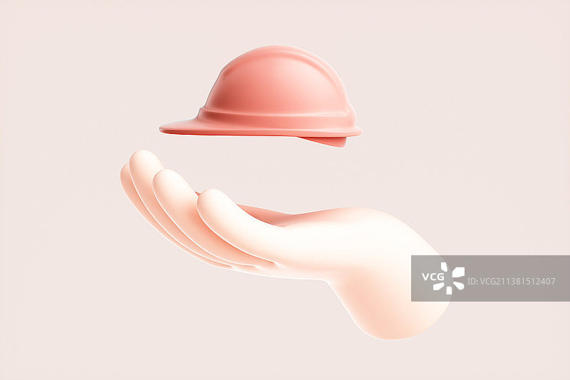 3D渲染的可爱小手与模型图片素材