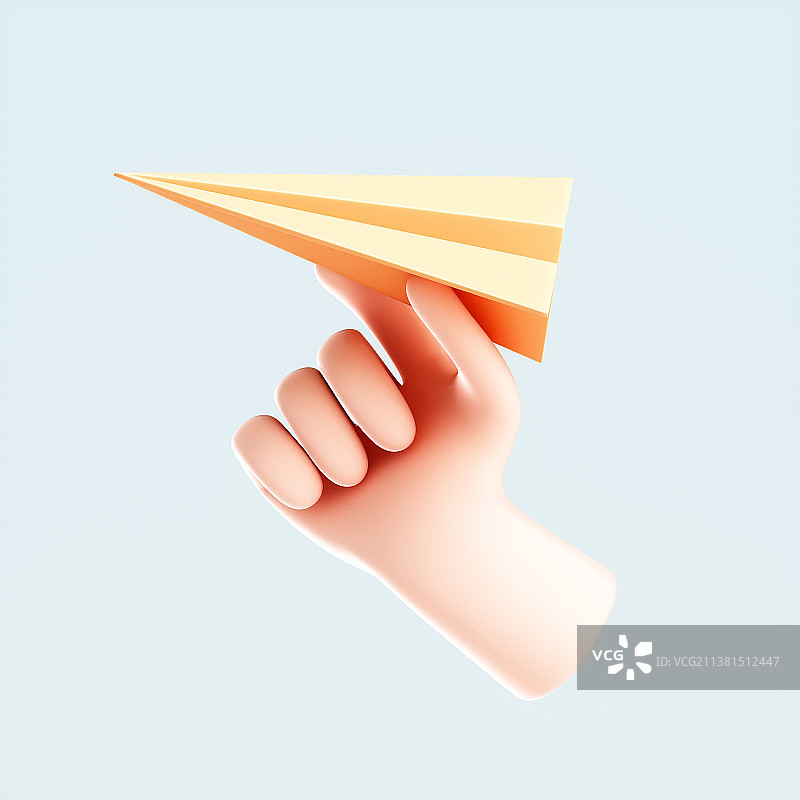 3D渲染的可爱小手与模型图片素材