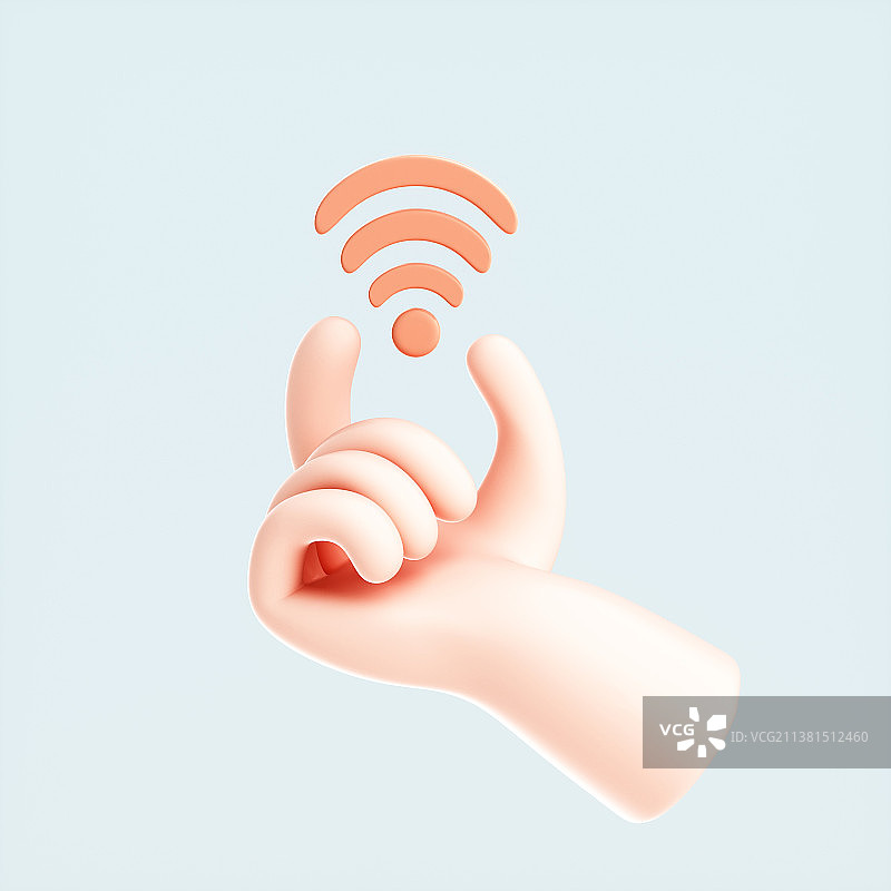 3D渲染的可爱小手与模型图片素材