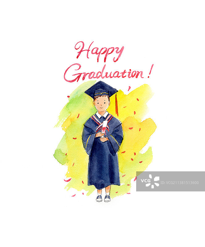 幼儿园毕业典礼学士服儿童毕业照图片素材