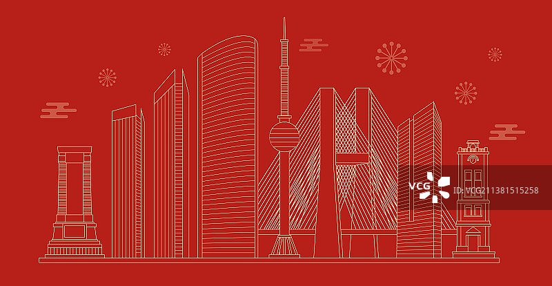 徐州地标建筑线条插画图片素材