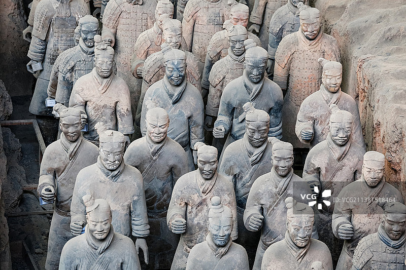 秦始皇兵马俑一号坑部分图片素材