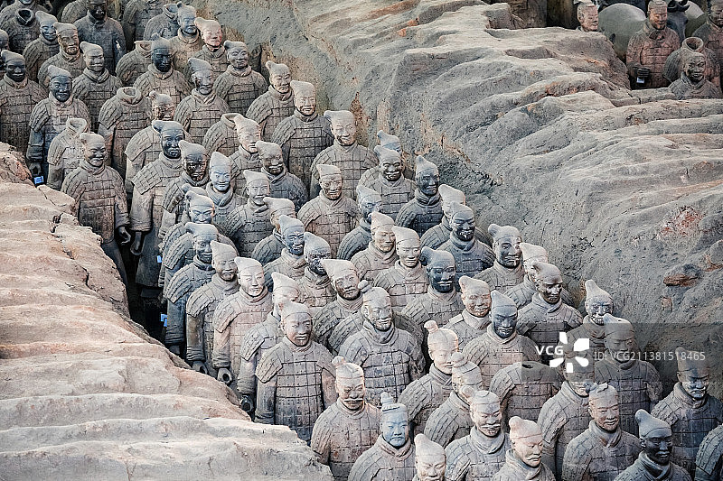 秦始皇兵马俑一号坑部分图片素材