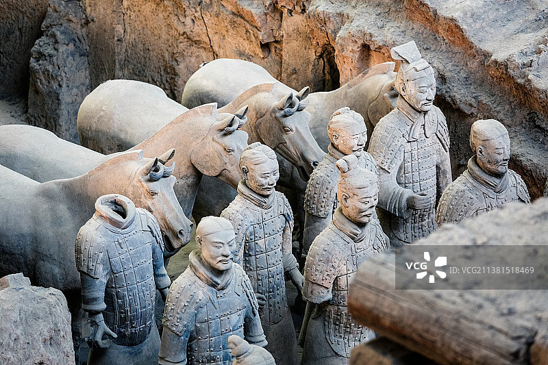 秦始皇兵马俑一号坑部分图片素材