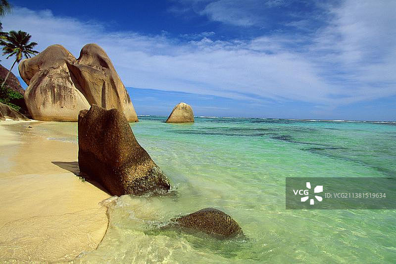 热带海滩，拉迪格岛，银泉滩，塞舌尔，非洲图片素材