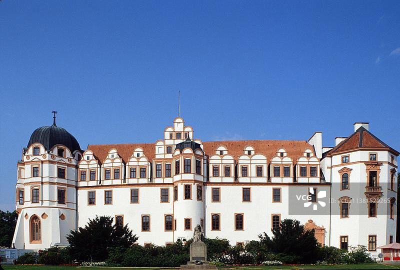 策勒城堡，下萨克森州，吕内堡石楠草原，德国，欧洲图片素材