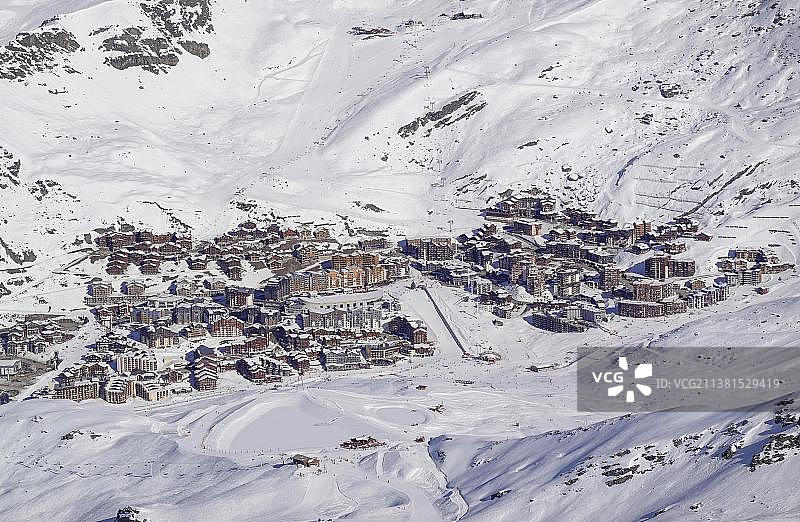 法国萨瓦省贝勒维尔谷塔朗斯山度假村图片素材