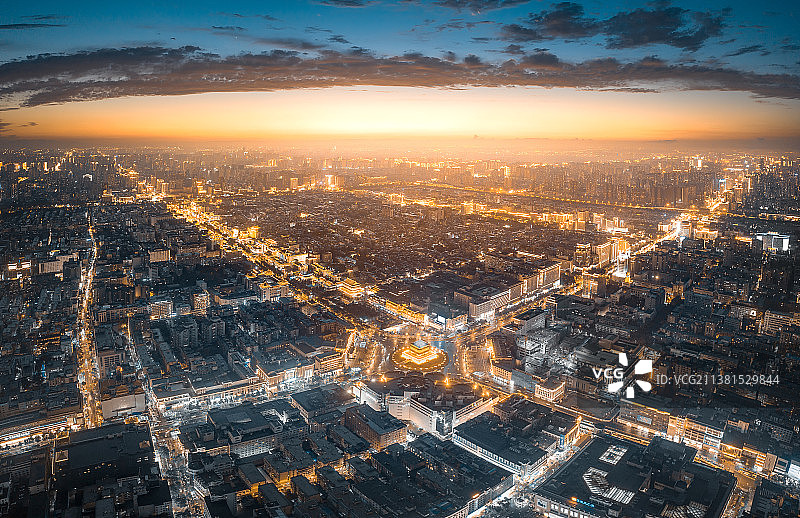 古城日落余晖图片素材