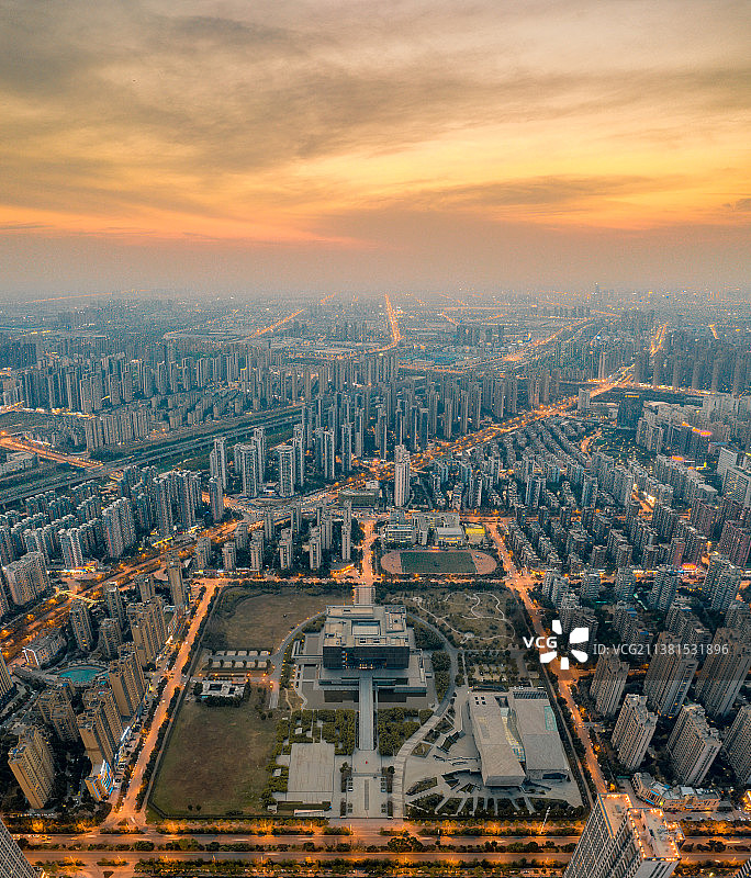 合肥政务区航拍图片素材