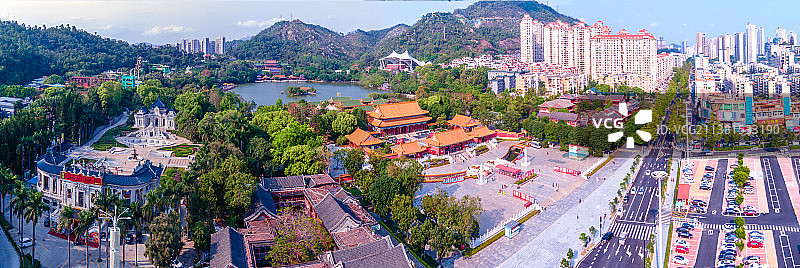 珠海圆明新园和板障山航拍图片素材