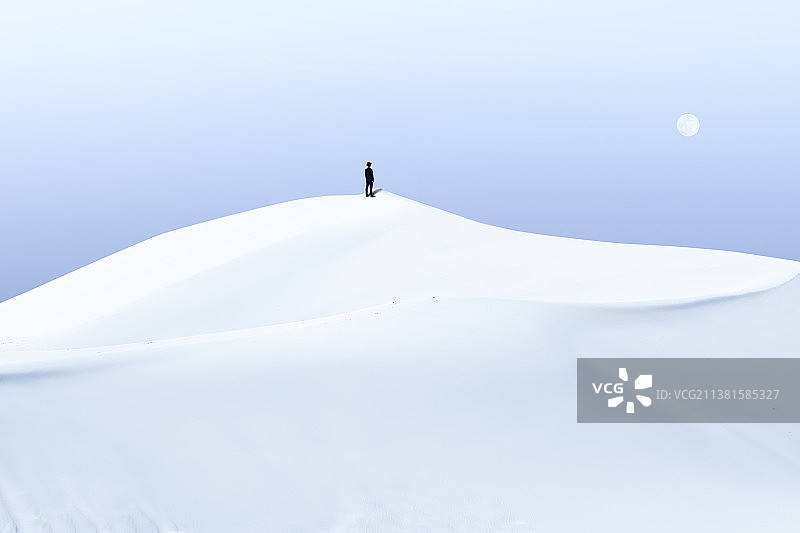 晨起望月图片素材