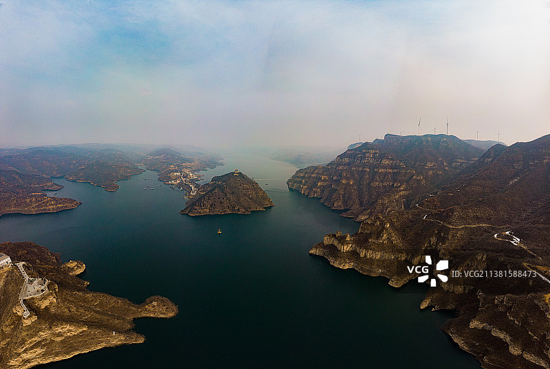 河南省济源市黄河三峡航拍图片素材