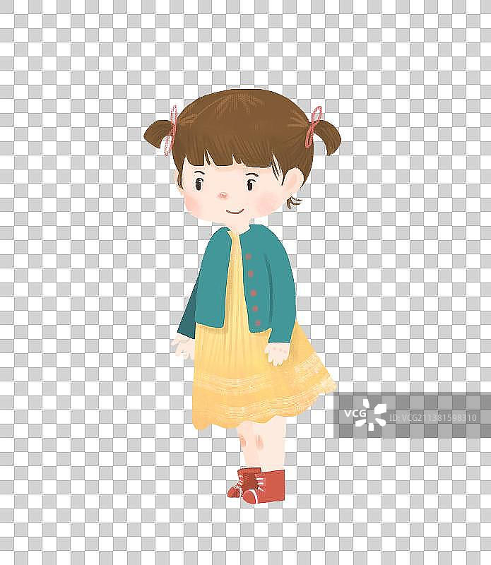 小女孩元素图片素材
