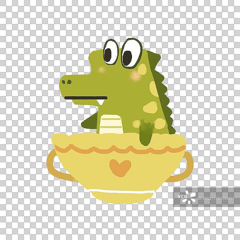 杯子里的鳄鱼图片素材