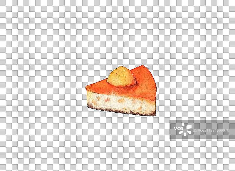 黄桃蛋糕甜品下午茶手绘蛋糕插画图片素材