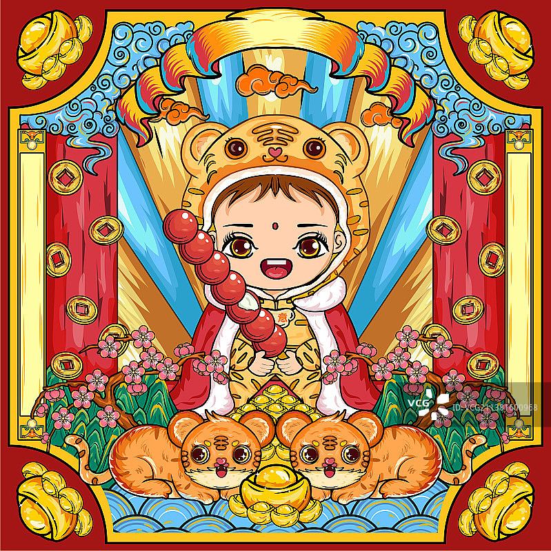 虎头虎脑的小男孩图片素材