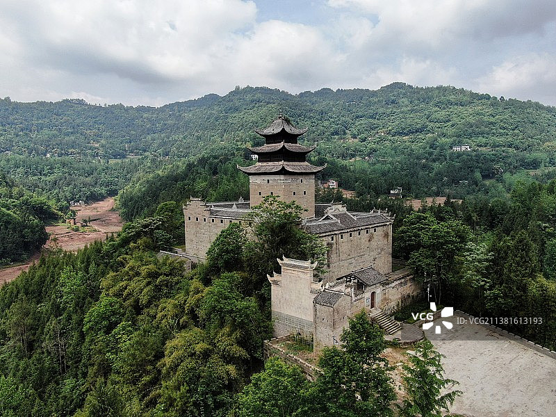 重庆云阳彭氏宗祠航拍图片素材