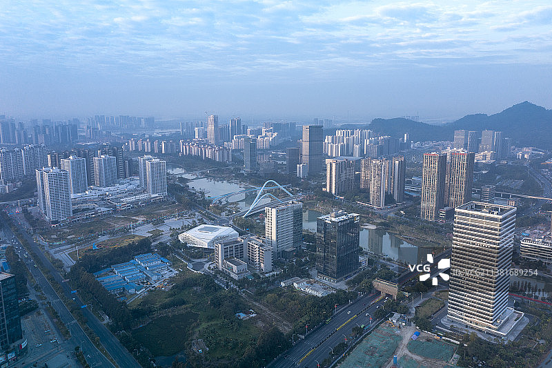 鸟瞰蕉门河图片素材