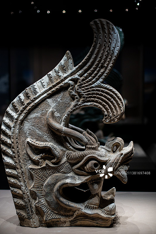 宁夏银川宁夏博物馆藏品西夏鸱吻图片素材