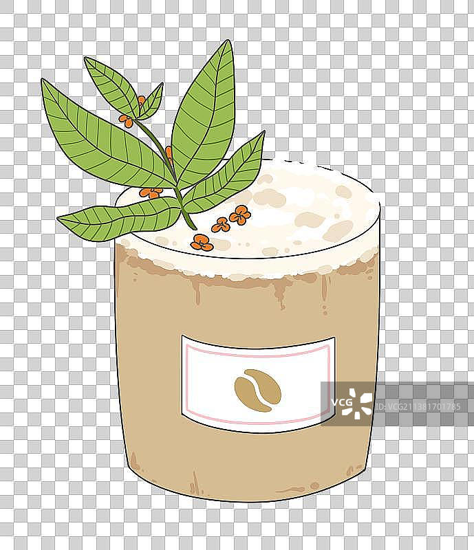 可爱奶茶咖啡饮料扁平风png素材图片素材