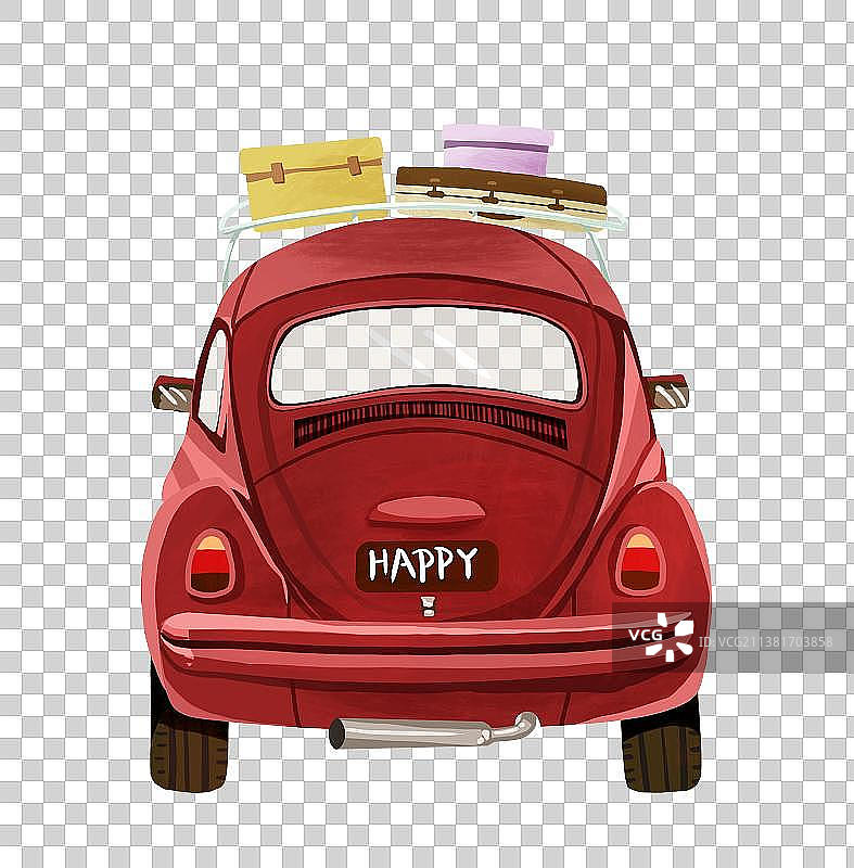 红色甲壳虫汽车图片素材