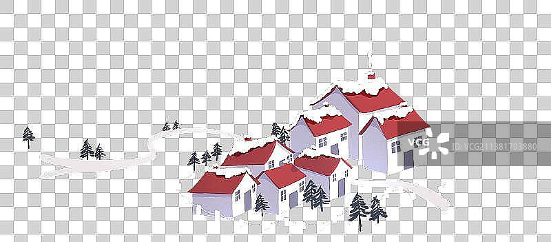 可爱的小房子群图片素材