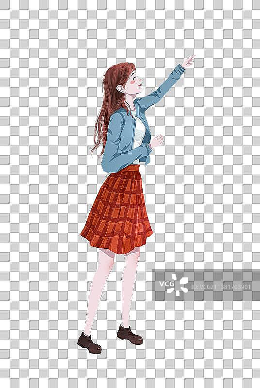 举着手的女孩图片素材
