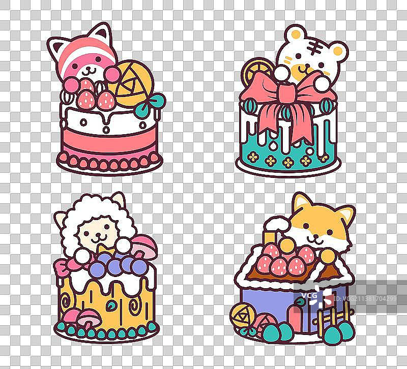 甜豆风四季风小蛋糕图片素材