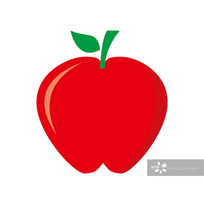 扁平风格苹果水果图标设计图片素材