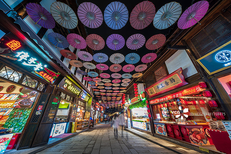 重庆磁器口后街夜景图片素材