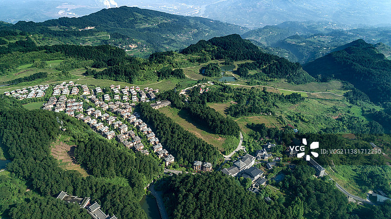 航拍重庆綦江古剑山森林风光图片素材