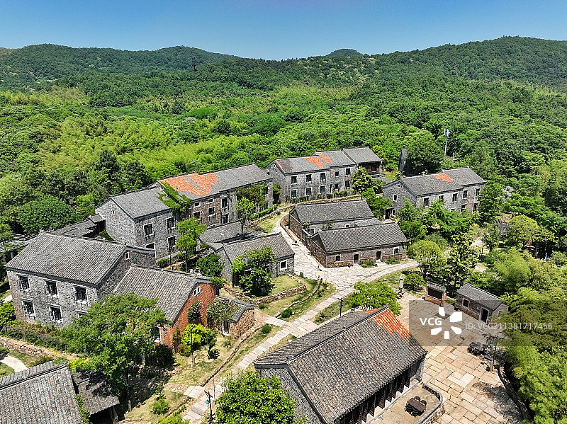 南京溧水无想山花迹酒店航拍图片素材