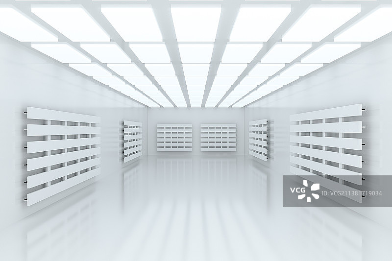 3D白色现代建筑室内空间图片素材