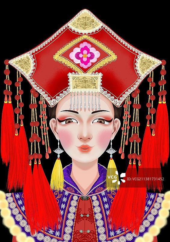 彝族姑娘头像图片素材