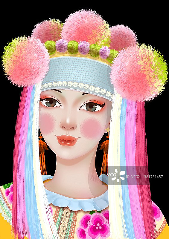 彝族姑娘头像图片素材