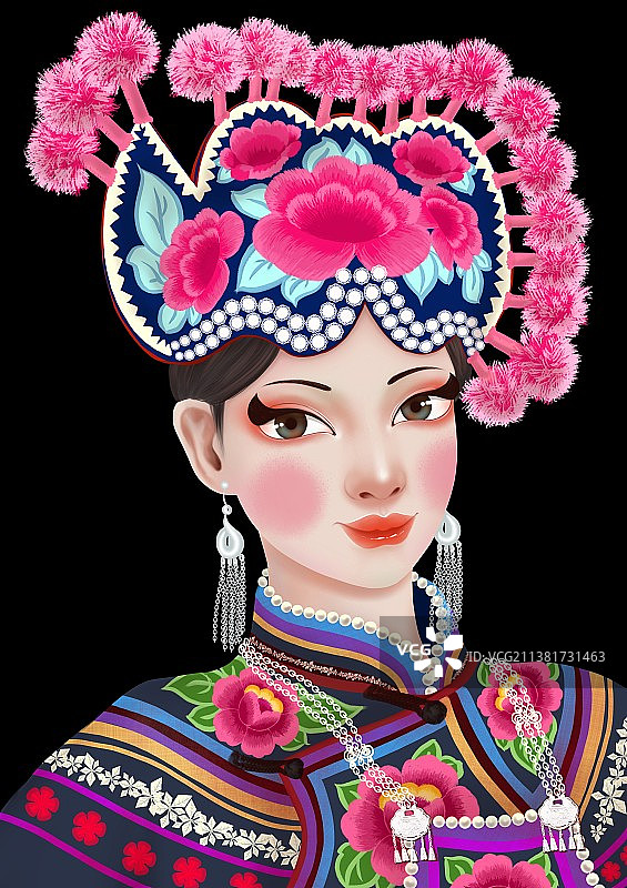 彝族姑娘头像图片素材