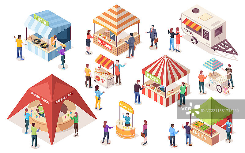街边快餐摊位图片素材