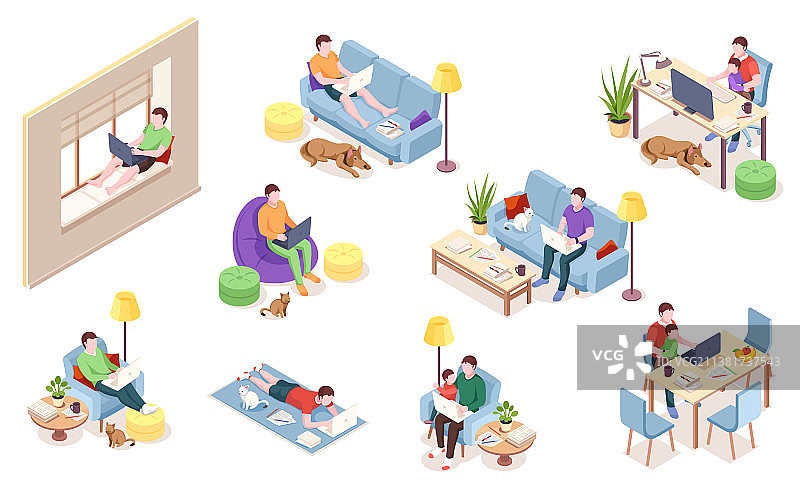 办公室职员工作场所的男人工作图片素材