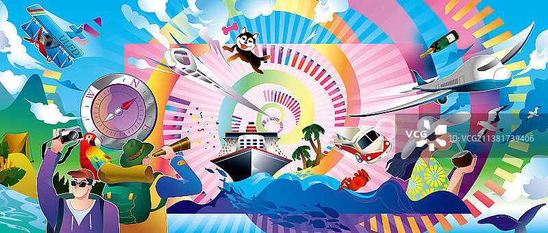 露营旅游插画海报图片素材