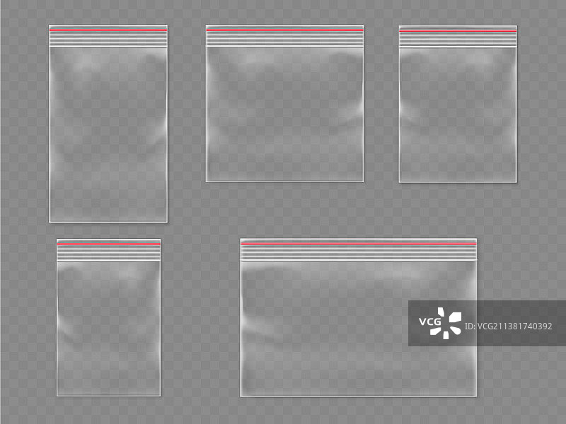 3D密封塑料袋或逼真塑料包装图片素材